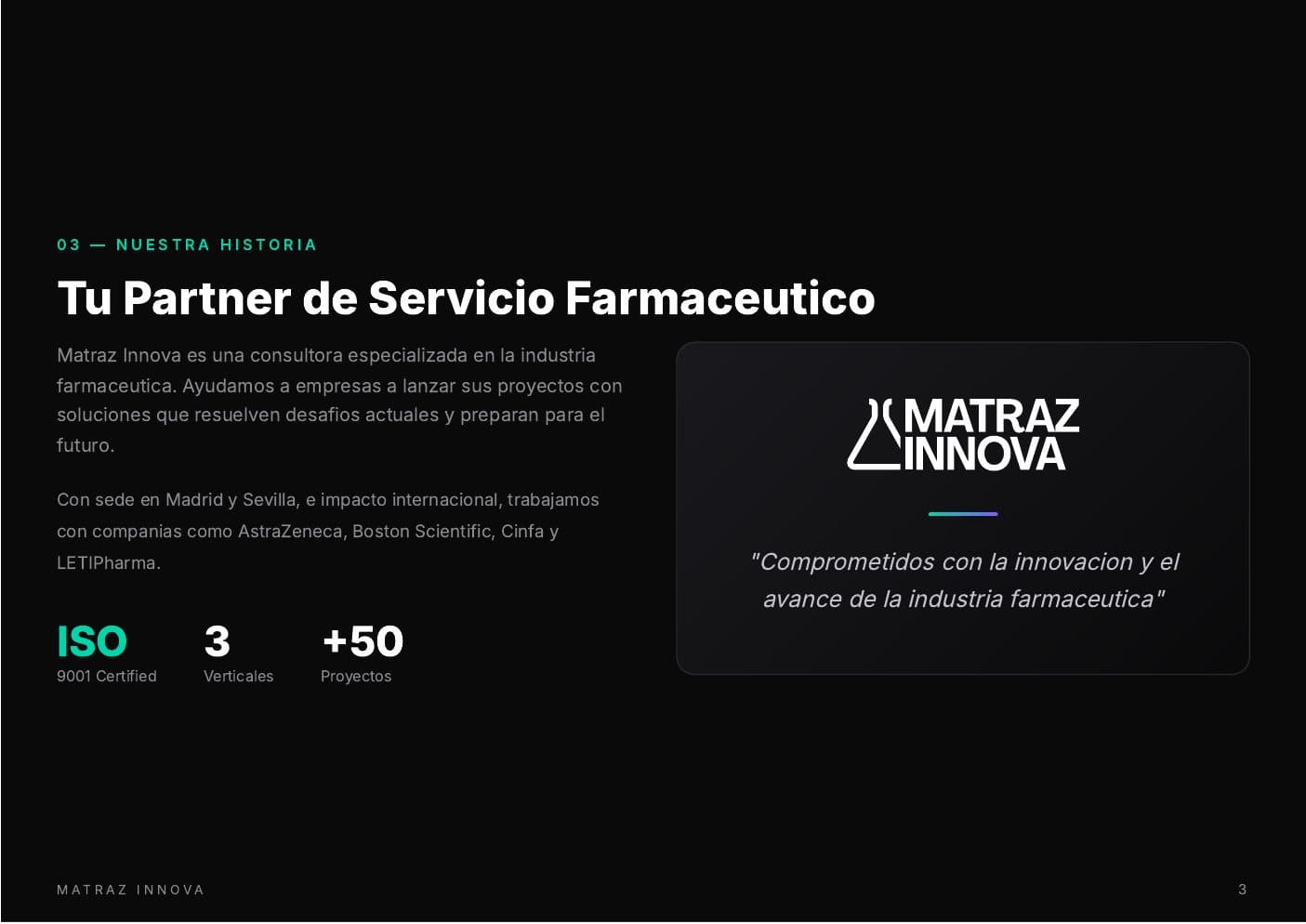 Matraz Innova — spread 1 del manual de marca por Tramarca