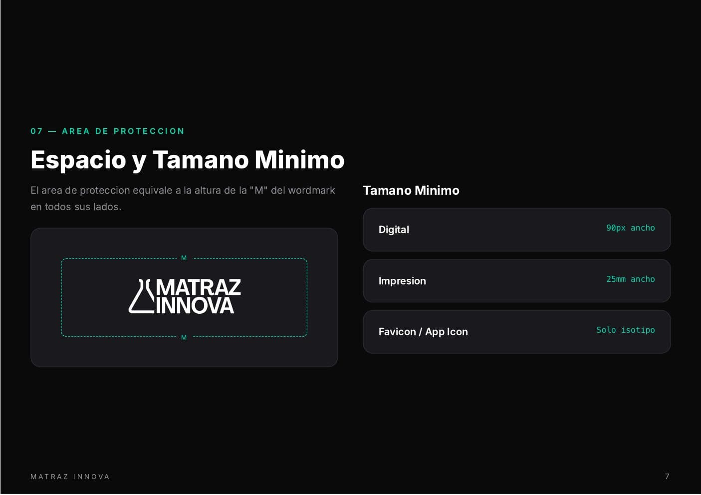Matraz Innova — spread 3 del manual de marca por Tramarca