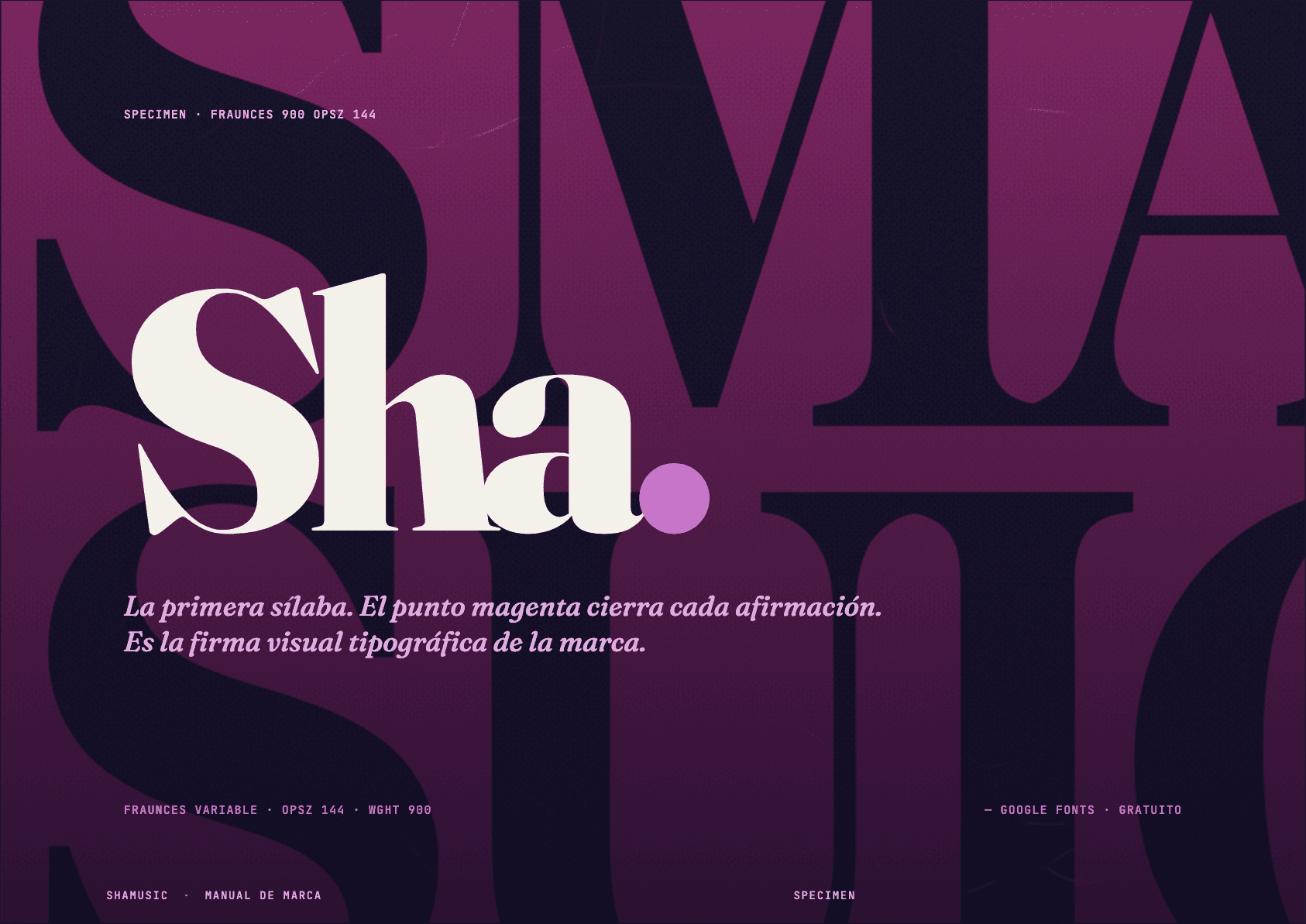 Shamusic — spread 4 del manual de marca por Tramarca