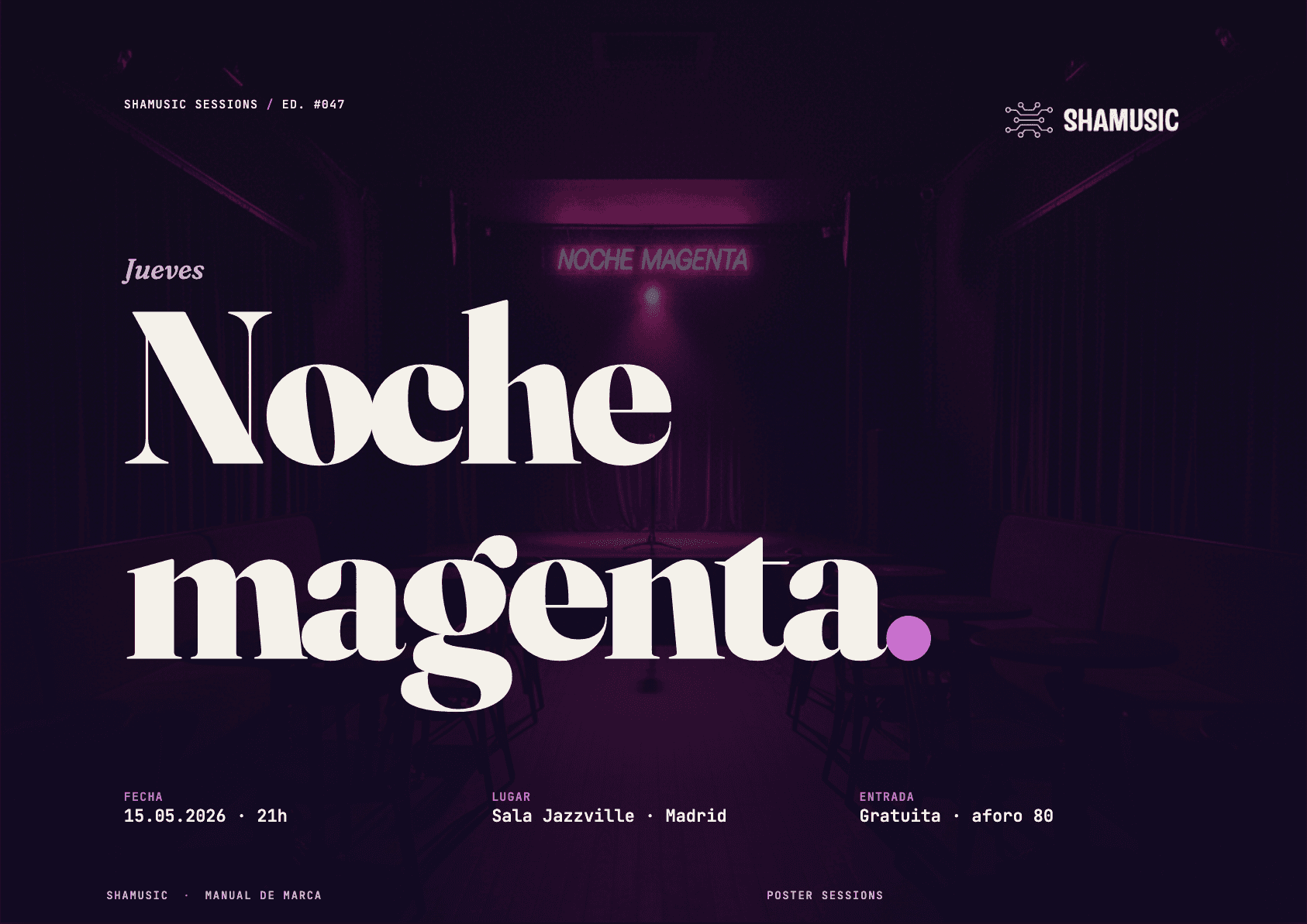 Shamusic — spread 6 del manual de marca por Tramarca