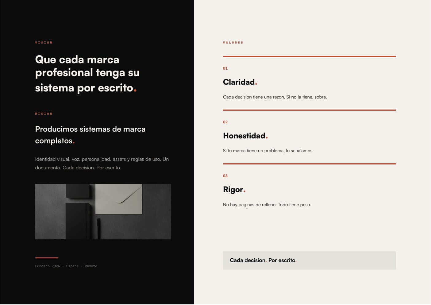 Tramarca v4 — spread paleta cromática con valores hex y roles operativos