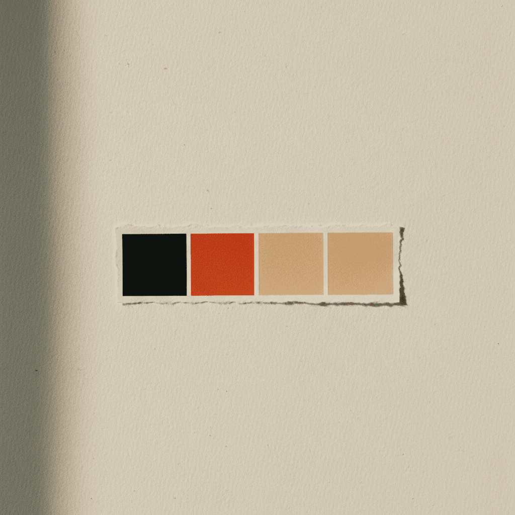 Paleta cromática — muestras de color impresas para la marca