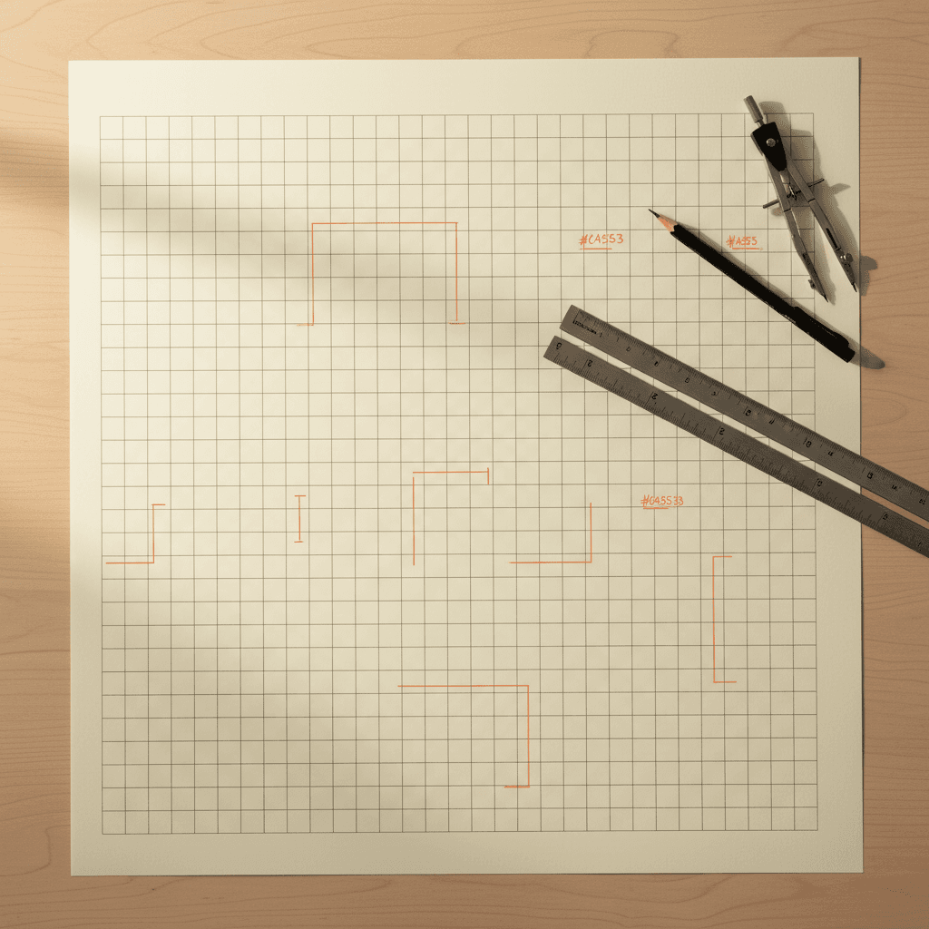 Retícula de construcción — malla editorial con proporciones
